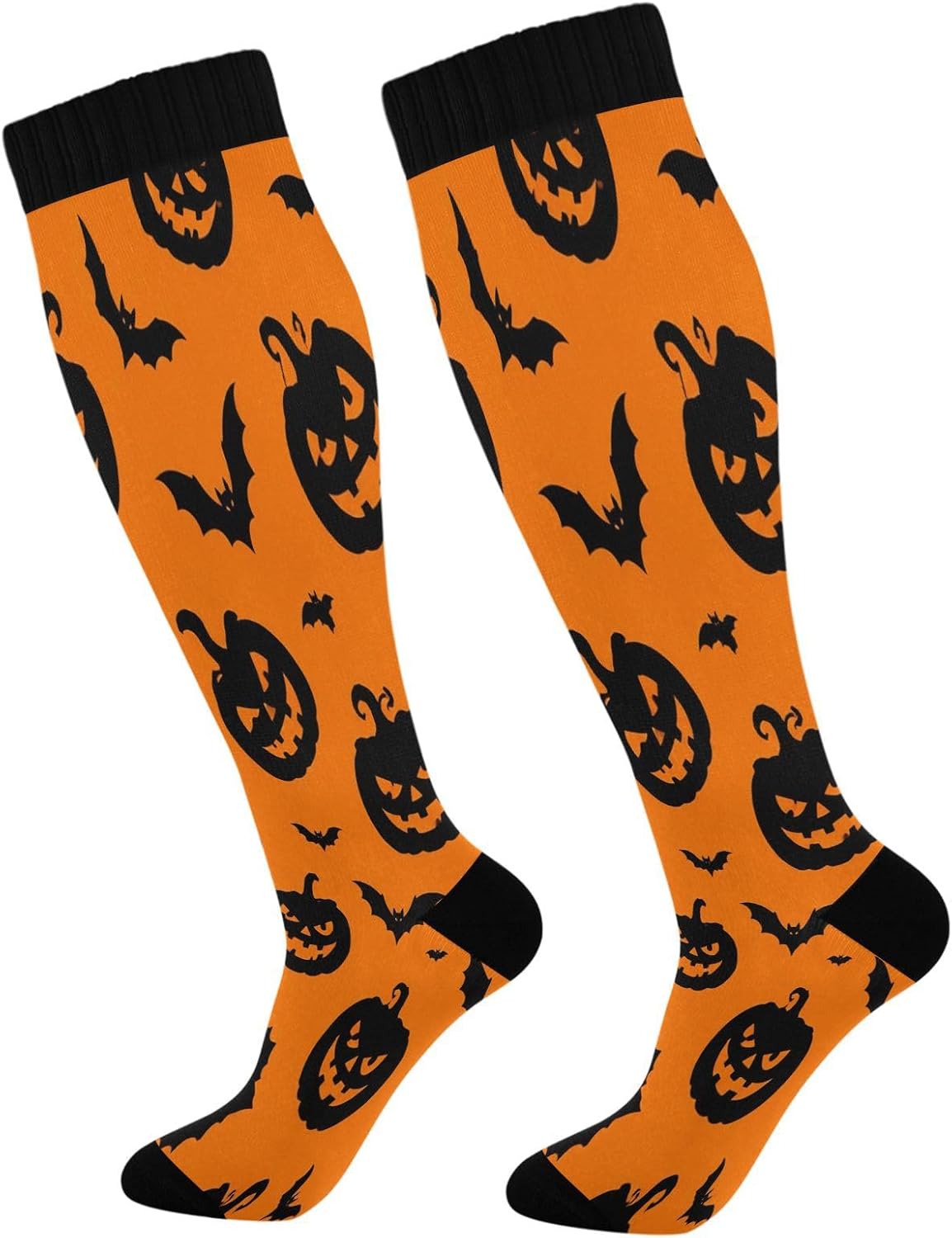 Knee High Sock Women - Spooky Pumpkins Compression Socks for Women