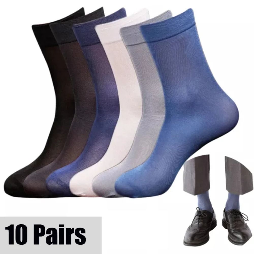 Silk Sock Bamboo - 10pairs Casual Breathable Men Ice Silk