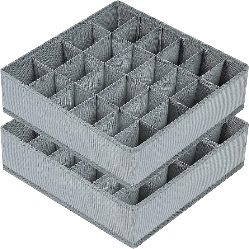 2Pcs 24-Compartment Fabric Soc - Sock Organizer Tray recension och pris