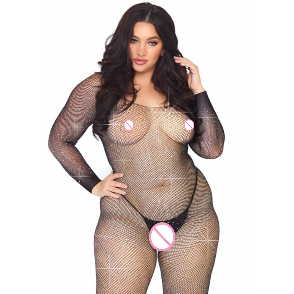 Plus Size Rhinestone Erotic Ho - Fishnet Stocking Women recension och pris