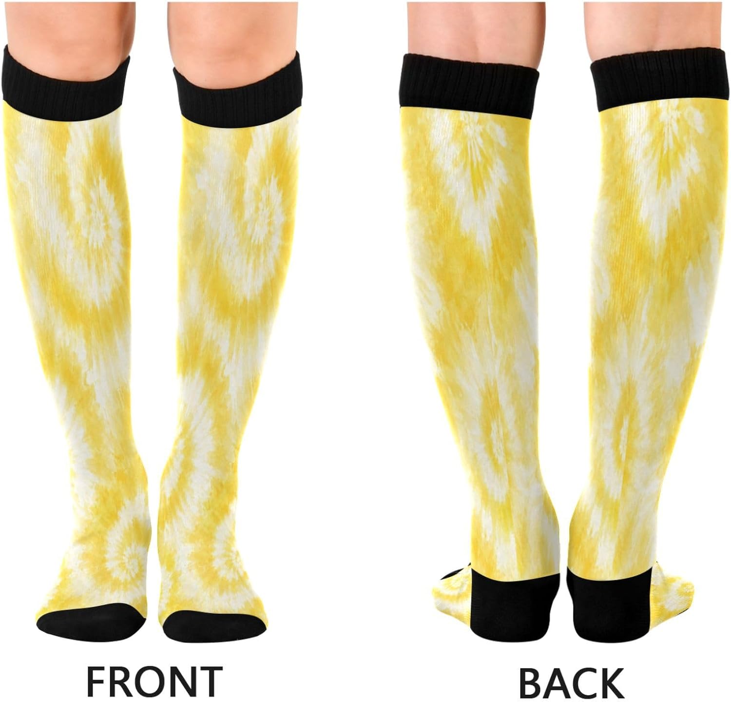 Yellow Tie-dye Compression Soc - Knee High Sock Women recension och pris